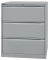 H&auml;ngeregistraturschrank DF3355 Office, silber, 3 Schubladen, 2-bahnig
