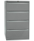 H&auml;ngeregistraturschrank DF4355 Office, silber, 4 Schubladen, 2-bahnig