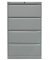 H&auml;ngeregistraturschrank DF4355 Office, silber, 4 Schubladen, 2-bahnig