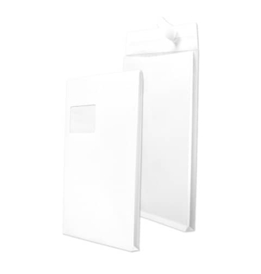 Faltentaschen BlessOf 30007635, C4, mit Fenster, 20mm-Falte, haftklebend, 120g, weiß