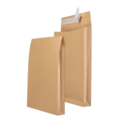 Faltentaschen 30007039, C4, ohne Fenster, 40mm-Falte, haftklebend, 120g, braun