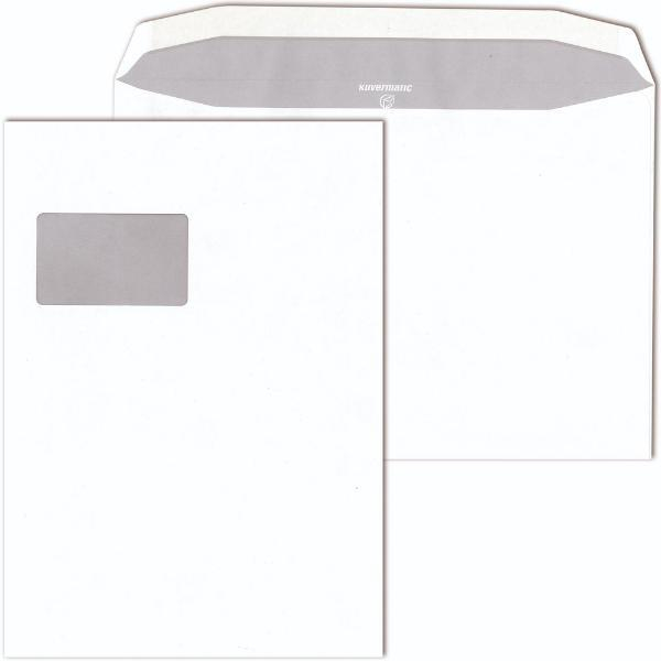 4003928781057 - Versandtaschen Kuvermatic 30005332 lange Seite offen C4 mit Fenster nassklebend 100g weiß 4003928781057 500 Stück
