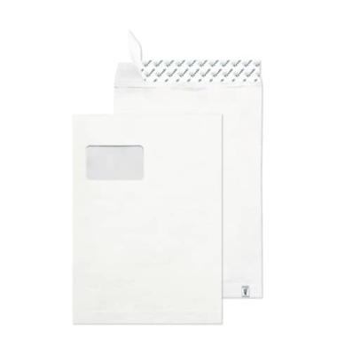 Versandtaschen 30001141, C4, mit Fenster, haftklebend, 55g, weiß