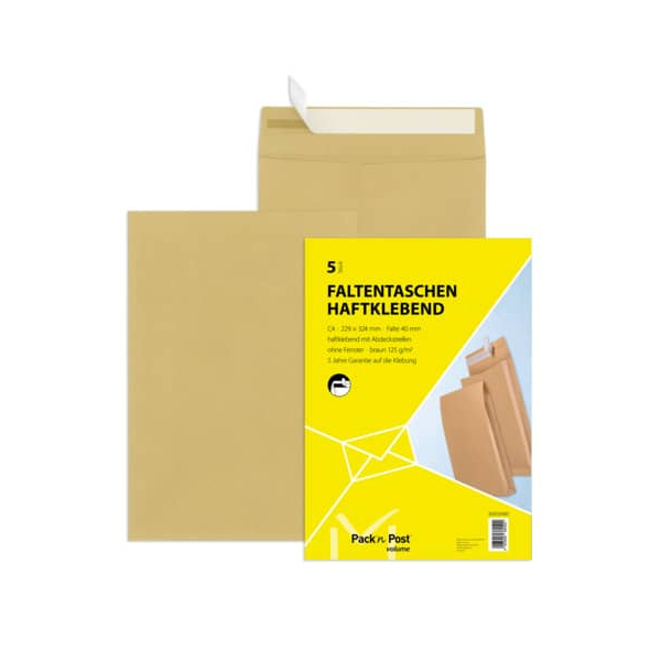 4003928380502 - Faltentaschen 30002480 C4 ohne Fenster 40mm-Falte haftklebend 130g braun 4003928380502 5 Stück 4003928380502 - Faltentaschen 30002480 C4 ohne Fenster 40mm-Falte haftklebend 130g braun 4003928380502 5 Stück
