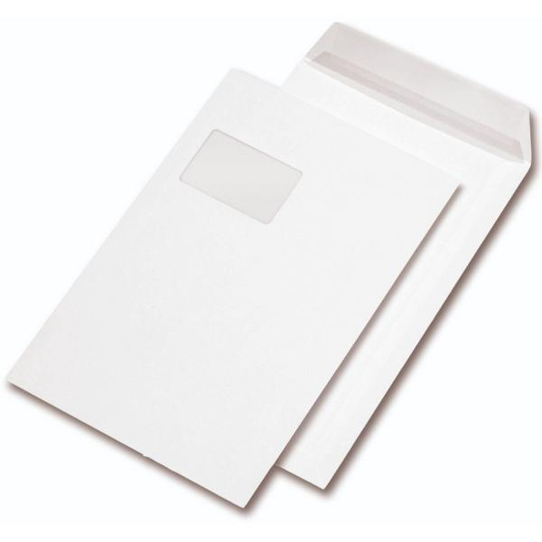 4255704326871 - Faltentaschen 30015671 C4 mit Fenster haftklebend 20mm-Falte 120g weiß 4255704326871 200 Stück