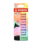 Textmarker BOSS MINI Pastellove, 07/6-2-01, Pack, 6-farbig sortiert, 2-5mm Keilspitze