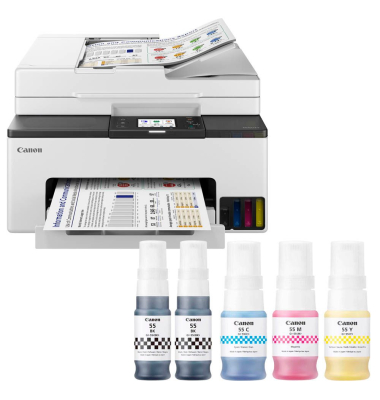 MAXIFY GX2050 inkl. Tintenflaschen mit 2x BK, je 1x CMY 4 in 1 Tintenstrahl-Multifunktionsdrucker grau
