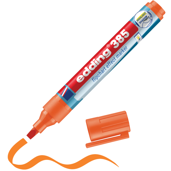4004764986668 - Flipchartmarker 385 effect 4-385006 Stift orange 1-5mm Pinselspitze 4004764986668 Edding