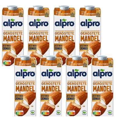 Mandeldrink Original 2129979003, 1,1% Fett, laktosefrei, vegan, 8x 1 Liter, im Tetrapack