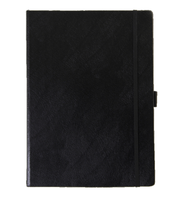 Notizbuch E-1744836 00, schwarz, A5, kariert, 80g, 96 Blatt / 192 Seiten