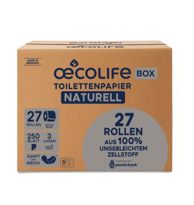 Toilettenpapier  1602702, 3-lagig, naturbeige, 250 Blatt / Rolle,