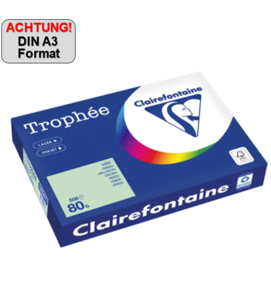 Kopierpapier Trophée Color 1882PC hellgrün A3 80g 