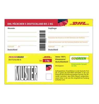 DHL Päckchenmarke S Deutschland bis 2 kg einzeln