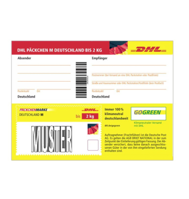 Paketmarke M Deutschland, bis 2 kg, DHL