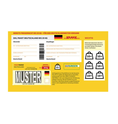 DHL Paketmarke Deutschland bis 20 kg einzeln