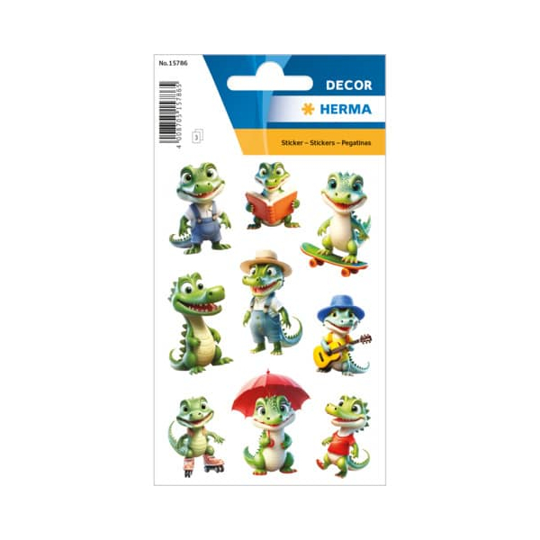 10 Stück Herma Sticker lustige Krokodile  Herma 27 Stück