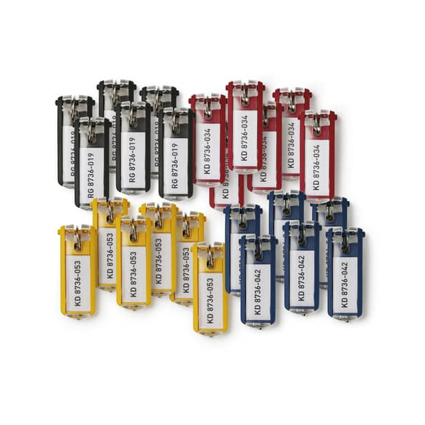 4005546998572 - 194927 Schlüsselanhänger Key Clip 24 Stück einfach aufklappen & beschriften farbig sortiert - Durable