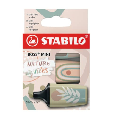 Textmarker STABILO BOSS MINI Naturevibes, 07/03-72, schlammgr&uuml;n, 2-5mm 