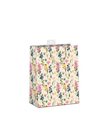Geschenktasche 7549-2303-M, allgemein, mit Tragekordel, Blumen, 23cm x 18cm