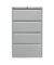 H&auml;ngeregistraturschrank DF4645, lichtgrau, 4 Schubladen, 2-bahnig