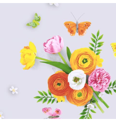 Motivserviette 33x33cm Fr&uuml;hjahr