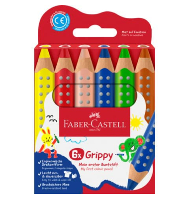 Farbstifte-Set Grippy, 110630, farbig sortiert, dreikant, ergonomisch, Packung
