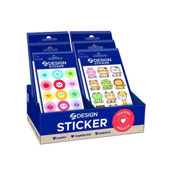 60 Stück AVERY Zweckform Sticker Lachende Gesichter sortiert  AVERY Zweckform 60 Stück