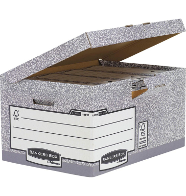 Archivbox Bankers Box 1181501, grau/weiß, Karton