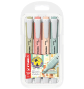Textmarker swing cool NatureCOLORS, 275/4-09, Etui, farbig sortiert (beige/gr&uuml;nerde/schlammgr&uuml;n/siena), 1-4mm Keilspitze