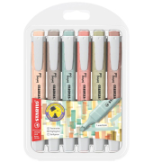 Textmarker swing cool NatureCOLORS, 275/6-09, Pack, 6-farbig sortiert, 1-4mm Keilspitze