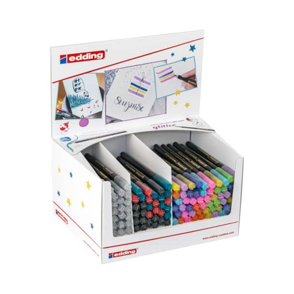 120 Stück Edding Faserschreiber Brushpen 1-6mm sortiert  Edding