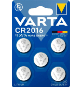 5 VARTA Knopfzelle CR2016 3,0 V