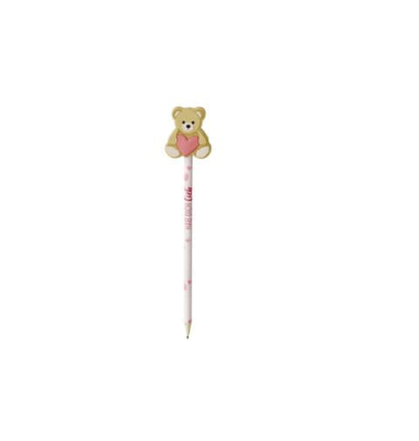 Bleistift Hab dich lieb Teddy, 183389, weiß, k.A., weich