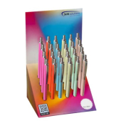 Kugelschreiber Neon Mix silber Top