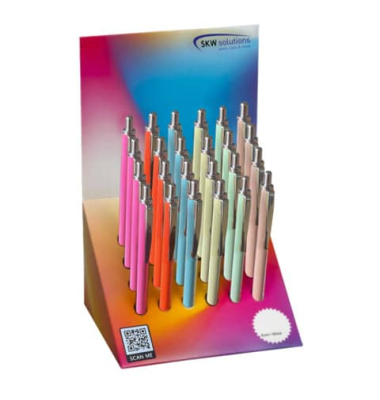 Kugelschreiber Neon Mix silber Top