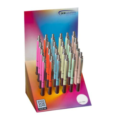 Kugelschreiber Neon Mix schwarz Griff