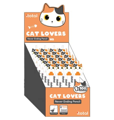 Bleistift Never Ending Cat, XL2070B, weiß, HB