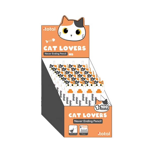 24 Stück ITOTAL Bleistift Never Ending Cat, XL2070B, Härte HB, weiß 8059037077563 ITOTAL
