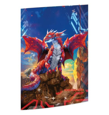 Gummizugmappe 45385, A3 bunt Karton 500g, mit 3 Einschlagklappen