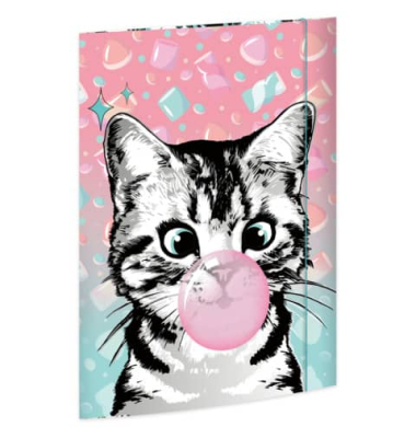 Gummizugmappe 45386, A3 bunt Karton 500g, mit 3 Einschlagklappen