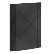 Gummizugmappe 46340, A4 schwarz Karton 350g, f&uuml;r ca. 220 Blatt  (80 g/m&sup2;), mit 3 Einschlagklappen