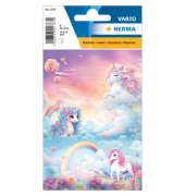 Schuletikette Happy Unicorns bunt