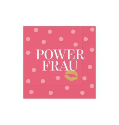 Motivservietten F&Uuml;R DICH 130712, rosa / Powerfrau, 3-lagig, 33x33cm