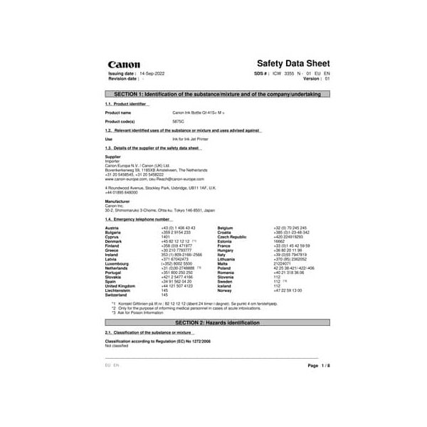 4549292169782 - GI 41 M - Magenta - original - Nachfülltinte - für PIXMA G1420 G2420 G2460 G3420 G3460