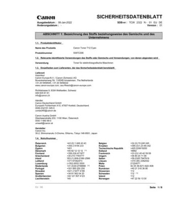 5097C006 Lasertoner T12 cyan