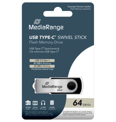 USB-Stick schwarz, silber 64 GB USB-Stick schwarz, silber 64 GB