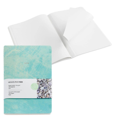Notizbuch A822151, Stone Paper, grün, 14,2x20,5cm, blanko, 144g, 50 Blatt / 100 Seiten