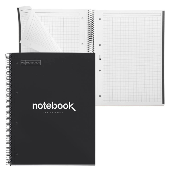8422593460450 - Notizbuch Miquelrius Emotions 1 A4 80 Blatt kariert und blickdicht gelocht Spiralbindung Hardcover schwarz 8422593460450 - Notizbuch Miquelrius Emotions 1 A4 80 Blatt kariert und blickdicht gelocht Spiralbindung Hardcover schwarz