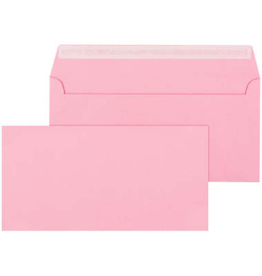 Briefumschläge DIN lang ohne Fenster pink haftklebend