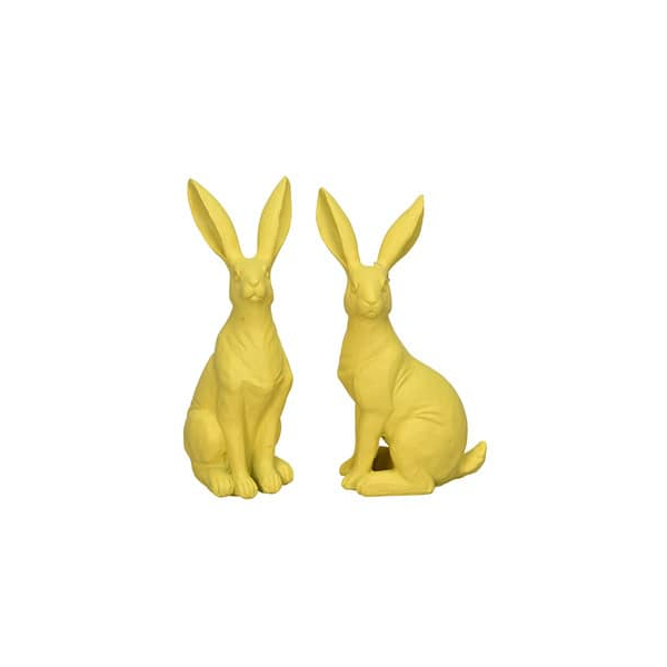 4 Stück Alpedia Osterhase Polyresin gelb sortiert 4060706154939 Head
